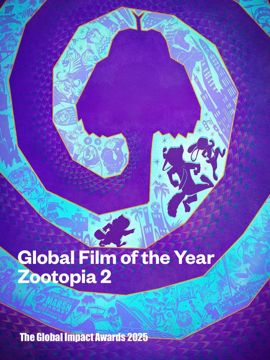 GIA_Awards's tweet photo. 2025 The Global Impact Awards

Main Competition

🏆 Global Film of the Year

Zootopia 2

#Zootopia2 

#TheGlobalImpactAwards #TheGIA #GIA #GIA_Awards #GIA2025 https://t.co/yX8BcTRiNB