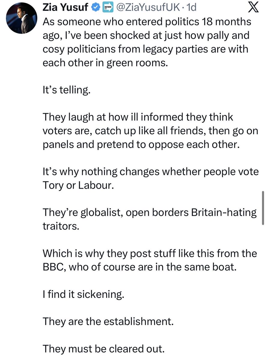 lukejcr's tweet image. Let’s talk about the worst thing in Reform: their utter lack of manners.

They talk down to everyone, whoever they are, with a staggering sense of arrogance and entitlement. Three examples in the last week alone. 👎

It’s not just rude. I suspect it will be their undoing.