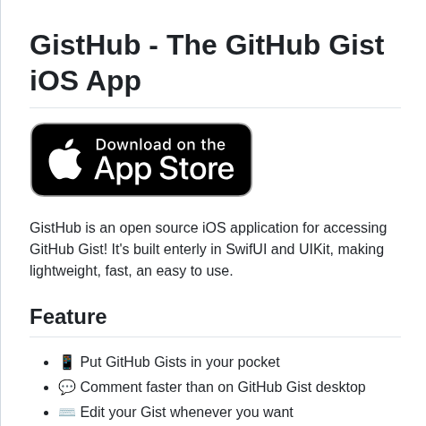 iOS app for GitHub Gist https://t.co/1SRAlCldhS