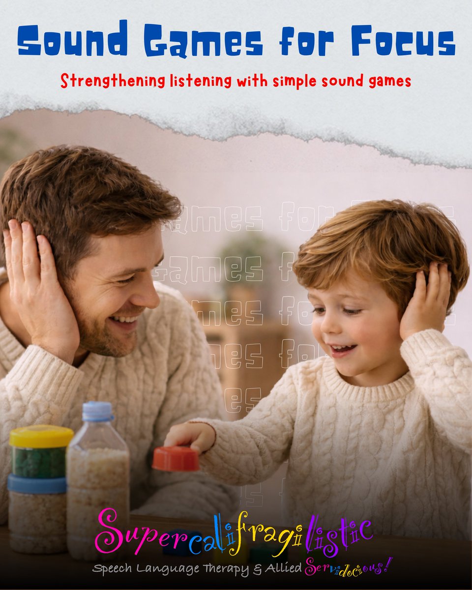 SuperTherapy's tweet photo. Simple sound games build strong listening skills 👂🎵
Listen, guess, repeat, and have fun!
#speechtherapy #listeningskills https://t.co/8unvvgDHLS