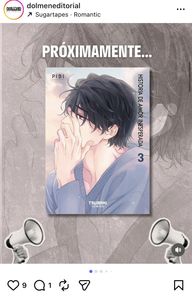 shojospain's tweet image. En un giro inesperado de los acontecimientos, @DolmenEditorial anuncia en su IG, que el 3r tomo de 'Historia de amor inesperada' de PIBI, saldrá en febrero.

Recordad que @iria, ex-editora de @tsubakicomics, explicó el año pasado el abuso de poder que sufrió por parte de Dolmen.