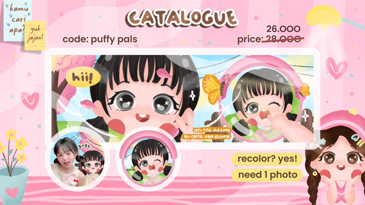 GrresShop's tweet image. help repost? 🤗

#GresOPTIP 

hai, aku open titipan layout chibi untuk katalog di bawah ini dengan special pricee yang ada di gambar yaah!🎀 

semuanya free recolor! buat tnc aku drop di alt juga yaah, untuk formnya di bawaah! :3

selamat jajan!🫶🏻

#zonauang