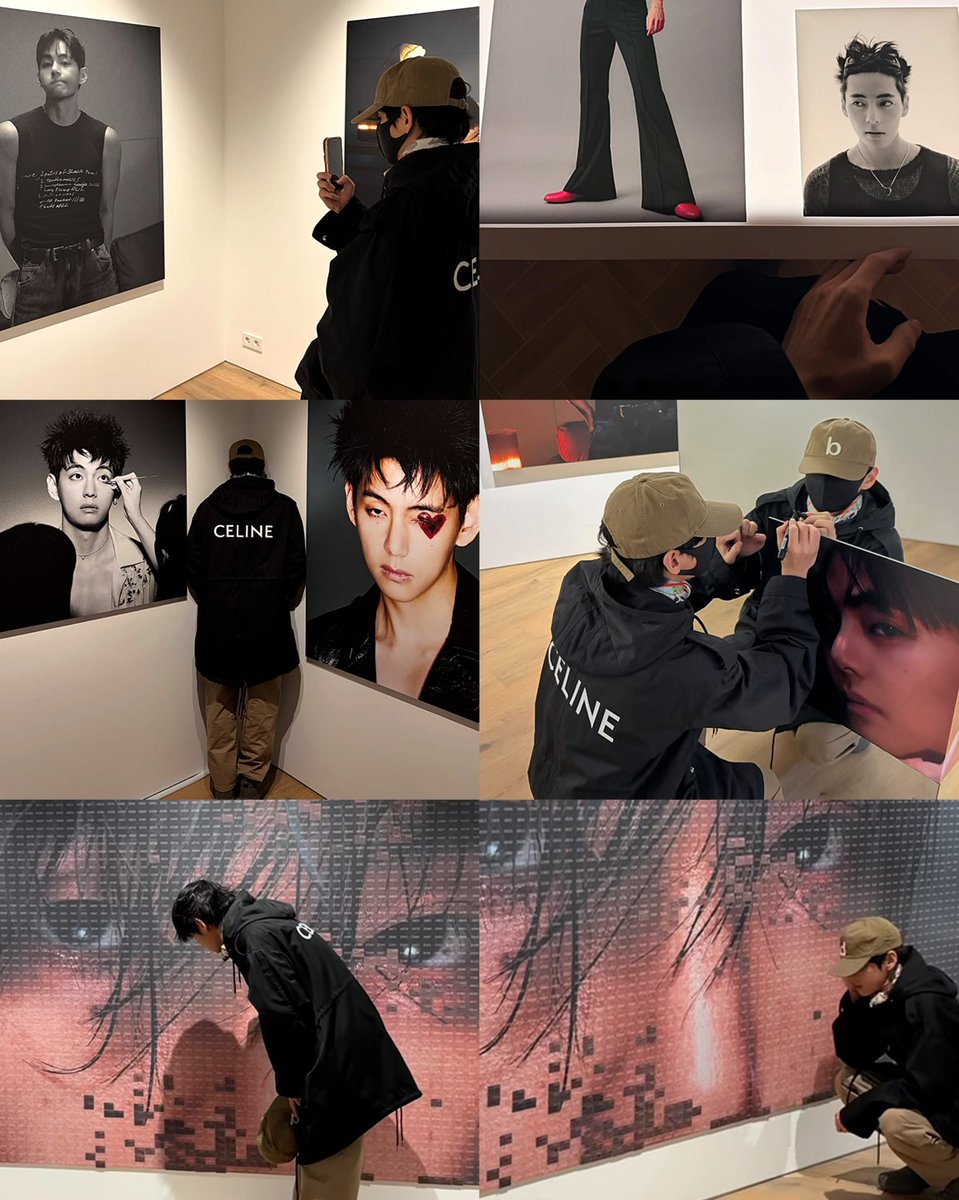 DailylofV's tweet image. Taehyung visits his exhibition 😭🥹🥹🥹
