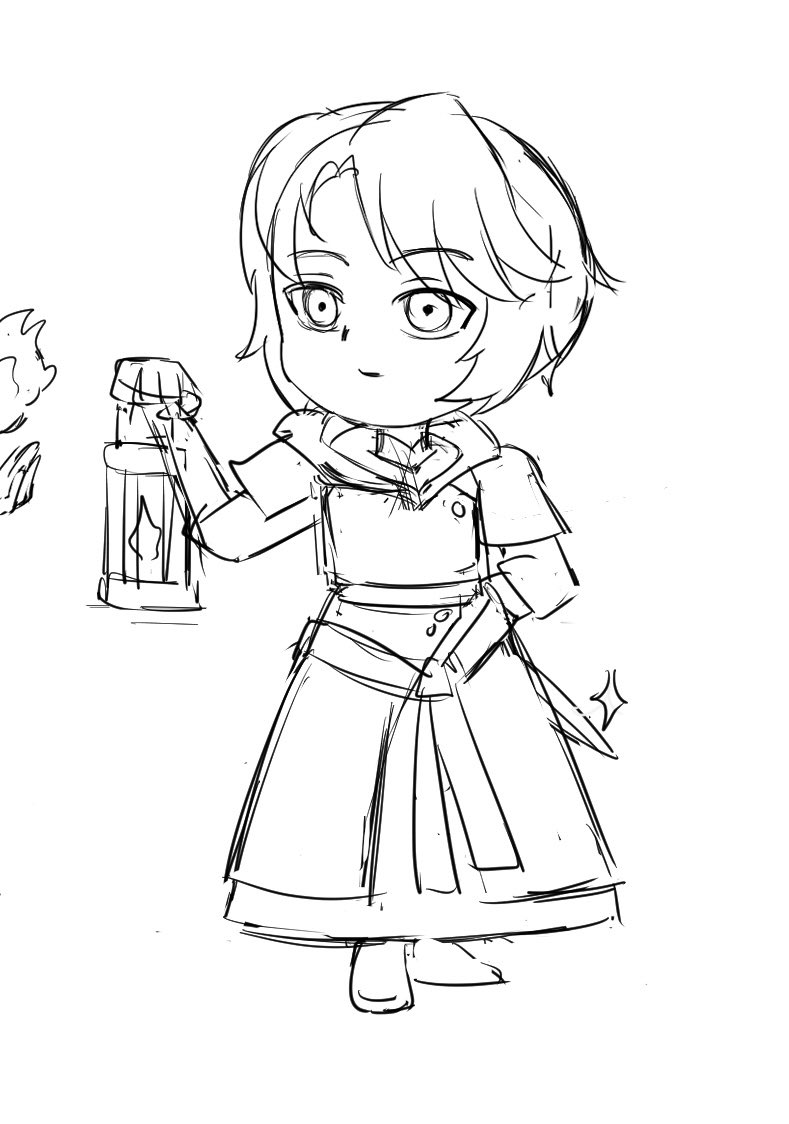 lluvia_yami's tweet photo. Quick chibi Jote sketch. 

She needed her Tonberry accessories. 

#finalfantasyxvi #ff16 #jote https://t.co/tW1S7ud3gL