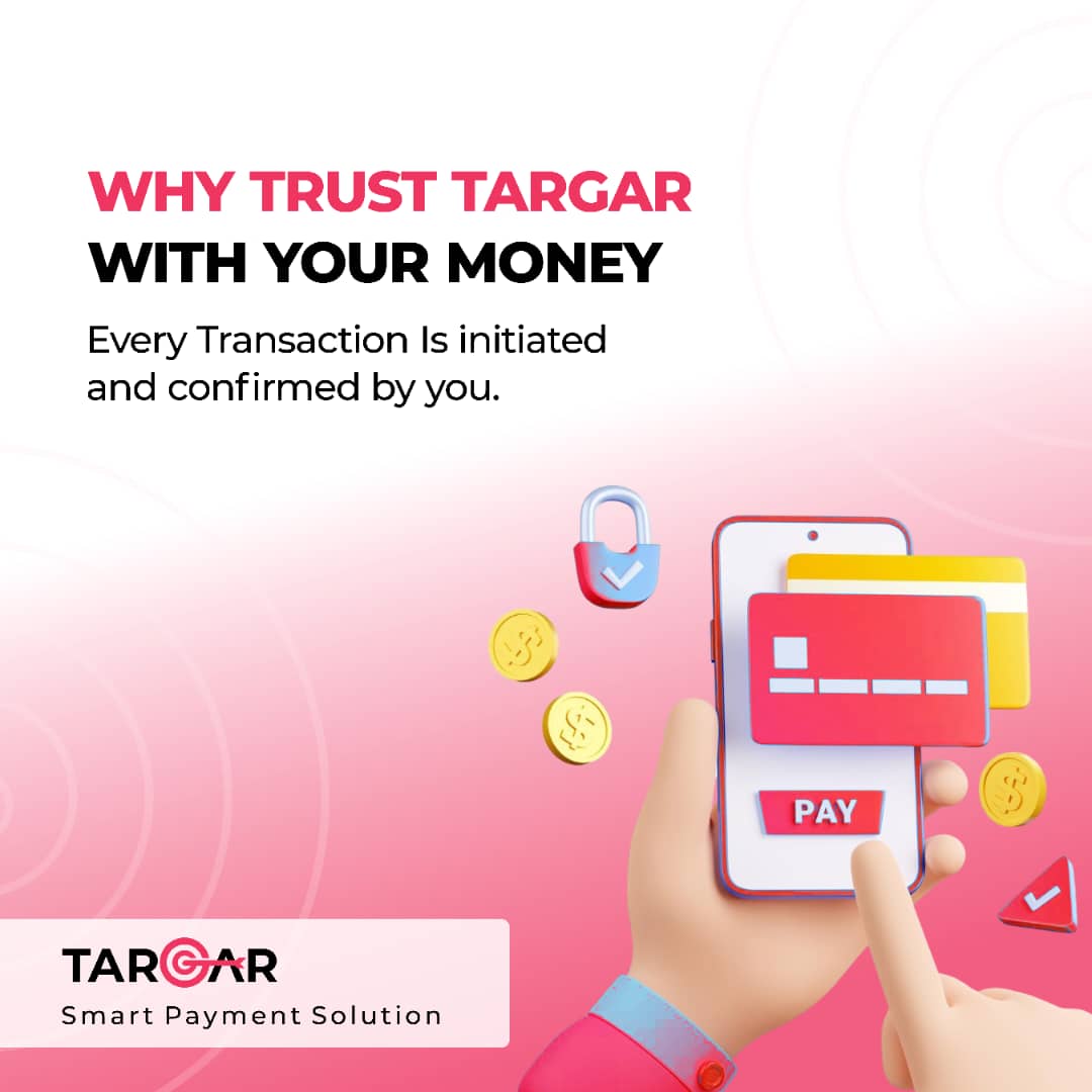 Targar_App's tweet photo. Fast is good. Secure is better. With TARGAR, every payment is verified, PIN-protected, and fully controlled. No shortcuts. Just trust. https://t.co/CBII3tUm0n