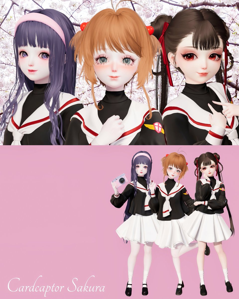 kiraparakia's tweet photo. あらためてCCさくら合わせ(合成ver.)

さくら▷▶ひよちゃん @kira_freesia 
知世▷▶えなこちゃん @ena__LadderLace 
小狼▷▶くまちゃん @KumanosukeIssyo 
苺鈴＆エリオル▷▶わたし

お待たせ！テンション上がっていっぱい作ったჱ̒˶ｰ̀֊ｰ́ )

 #キラパラ  #キラコス部
 #キラパラコスプレ https://t.co/1hCQyg2ftl