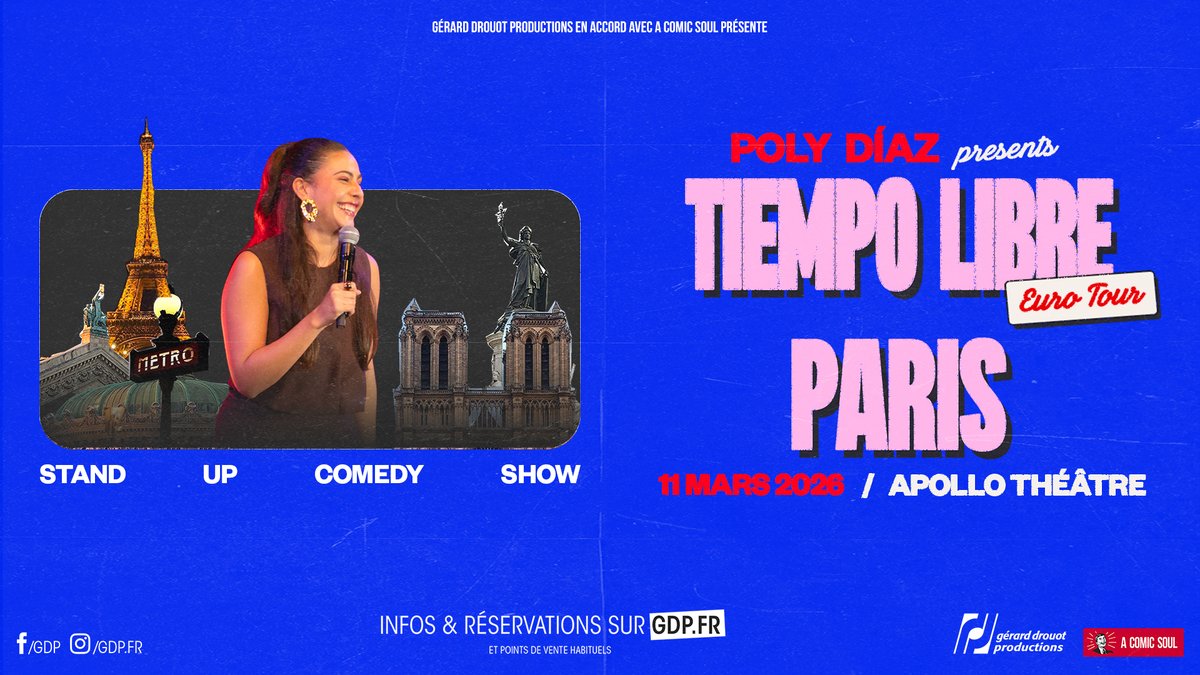 GDP's tweet image. ANUNCIO - El 11 de marzo de 2026, @atentamentepoly, una de las voces más singulares de la escena del stand-up latinoamericano, llega al @APOLLOTHEATRE75.
🎟️ Reserva ahora en GDP.fr
👉 Espectáculo en español
-----------------------------------------
ANNONCE - Le…