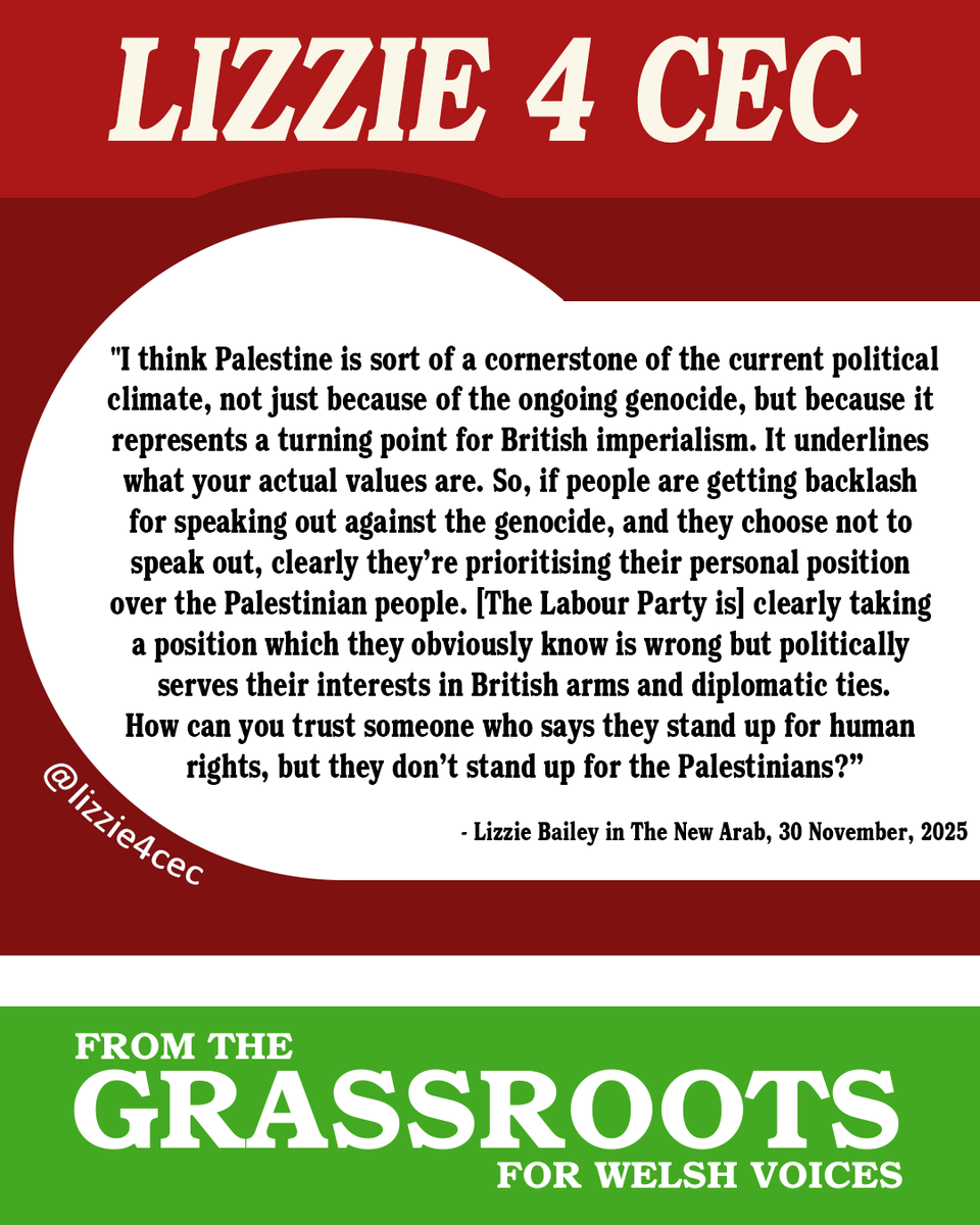 Lizzie4CEC's tweet photo. I was interviewed by The New Arab back at the Your Party Conference last year. This is what I had to say about Palestine:

#YourParty #CEC #Wales #Cymru #Palestine https://t.co/M1JaDmExcb