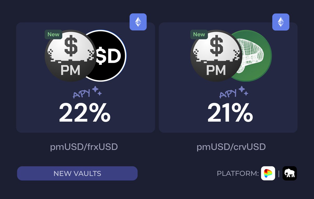 x algo is open source and it deboosts crypto posts to keep the yield for  itself @Raacfi Vaults: pmUSD - frxUSD: 22% APY pmUSD - crvUSD: 21% APY
