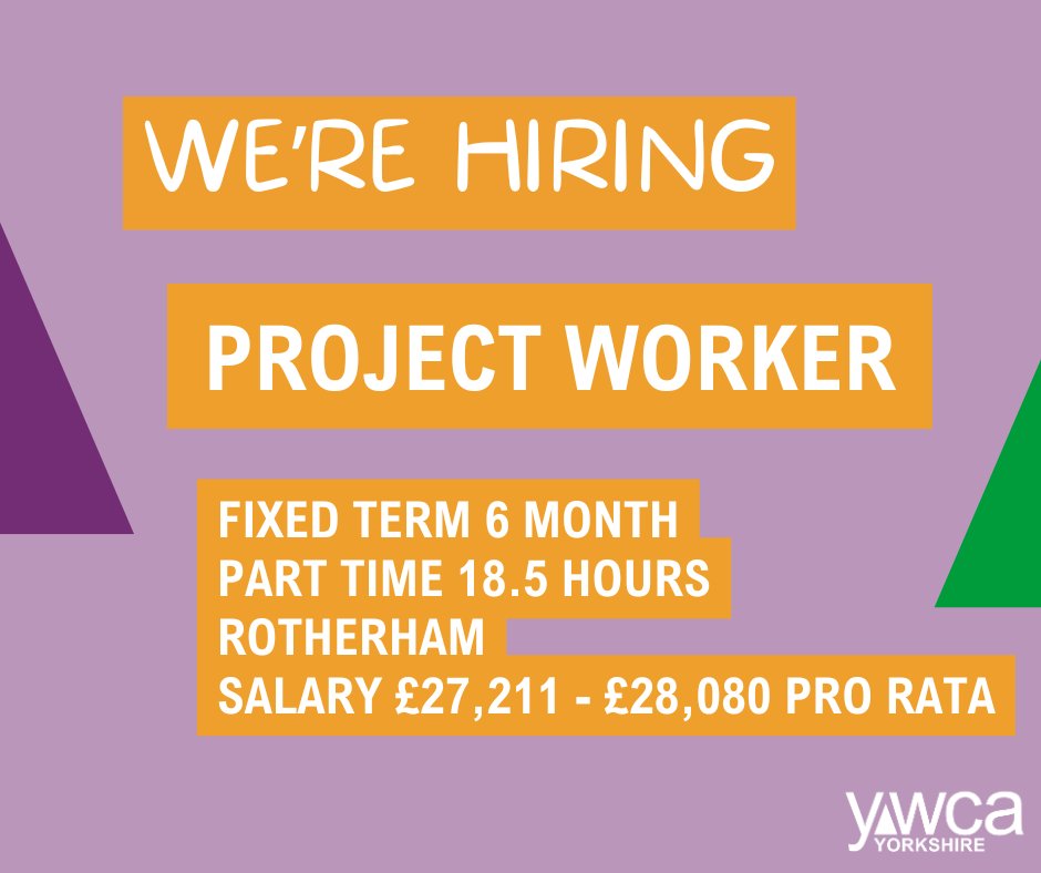 YWCAYorkshire's tweet photo. We’re recruiting: Project Worker –  Fleming Gardens.

Join our team &amp; deliver high-quality Early Help support to young women, children and families 

https://t.co/q8HjShdpgQ

#ywcafleminggardens #ProjectWorker #RotherhamJobs #CharityJobs #ThirdSector #SouthYorkshirejobs https://t.co/cuFl2unF97