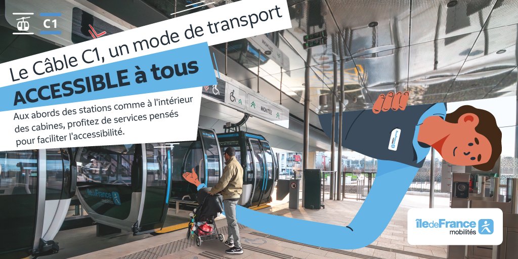 MarneSeine_IDFM's tweet image. Voyagez avec un mode de transport #accessible à tous ! ♿️🦮
Laissez-vous guider aux abords des stations et à l’intérieur des cabines grâce à des services conçus pour faciliter l’accessibilité au #CâbleC1🚡