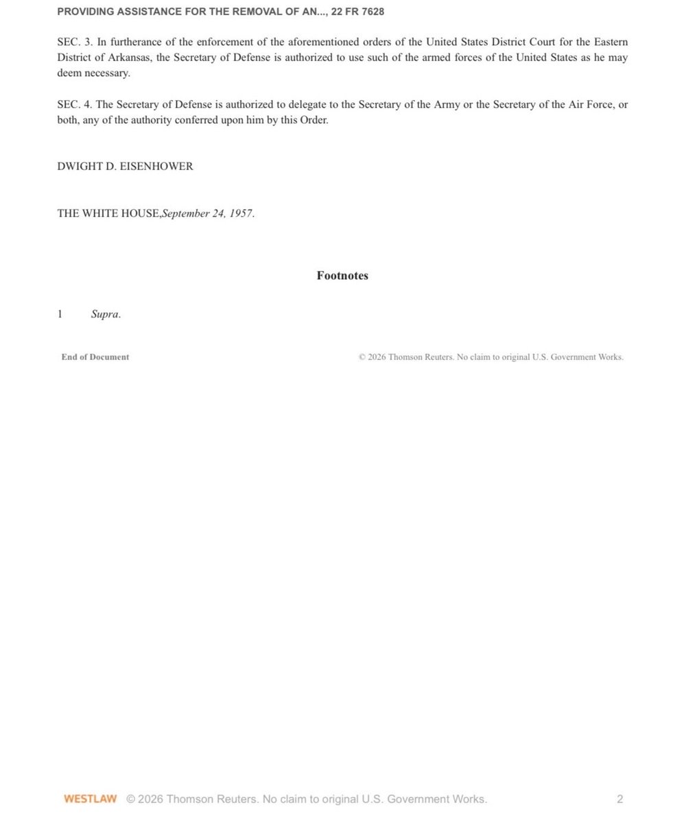 President Dwight D. Eisenhower invoked the Insurrection Act. <a href="/realDonaldTrump/">Donald J. Trump</a>