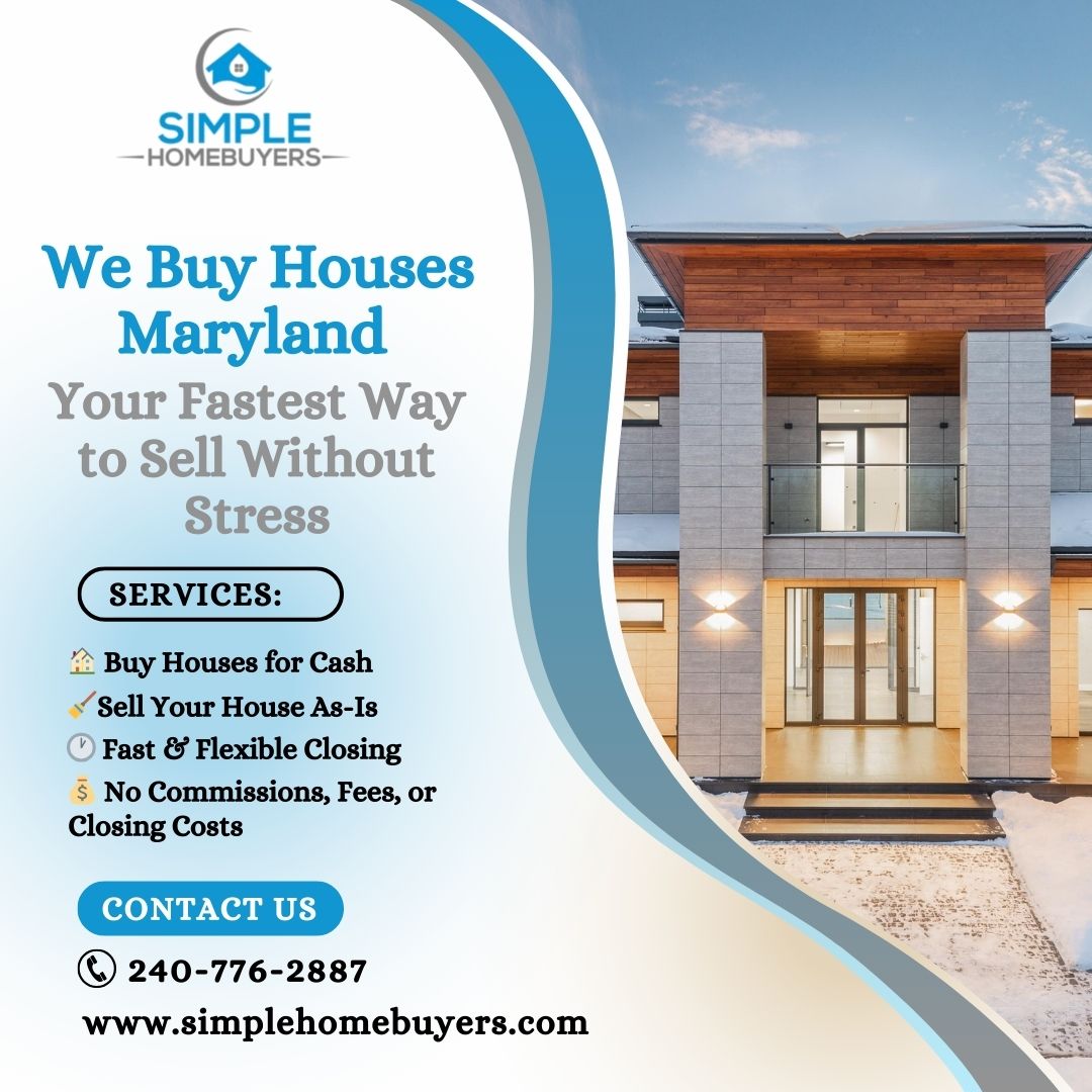 We Buy Houses Maryland – Your Fastest Way to Sell Without Stress

With We Buy Houses Maryland, you can sell your house as-is, get a fair cash offer, and close on your timeline.

DM us or click the link in bio to get started.
simplehomebuyers.com