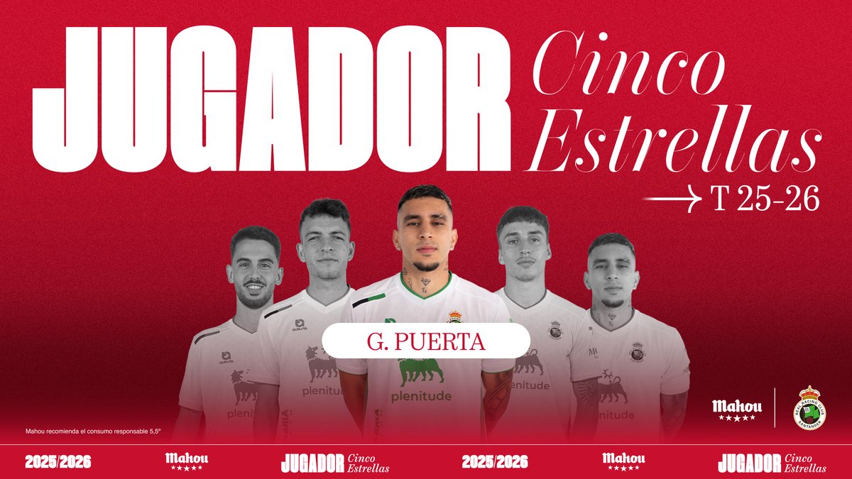 Y el #JugadorCincoEstrellas del <a href="/realracingclub/">Real Racing Club</a> en el mes de diciembre es... ¡Gustavo Puerta!

Enhorabuena y gracias a todos por vuestros votos.⚽️