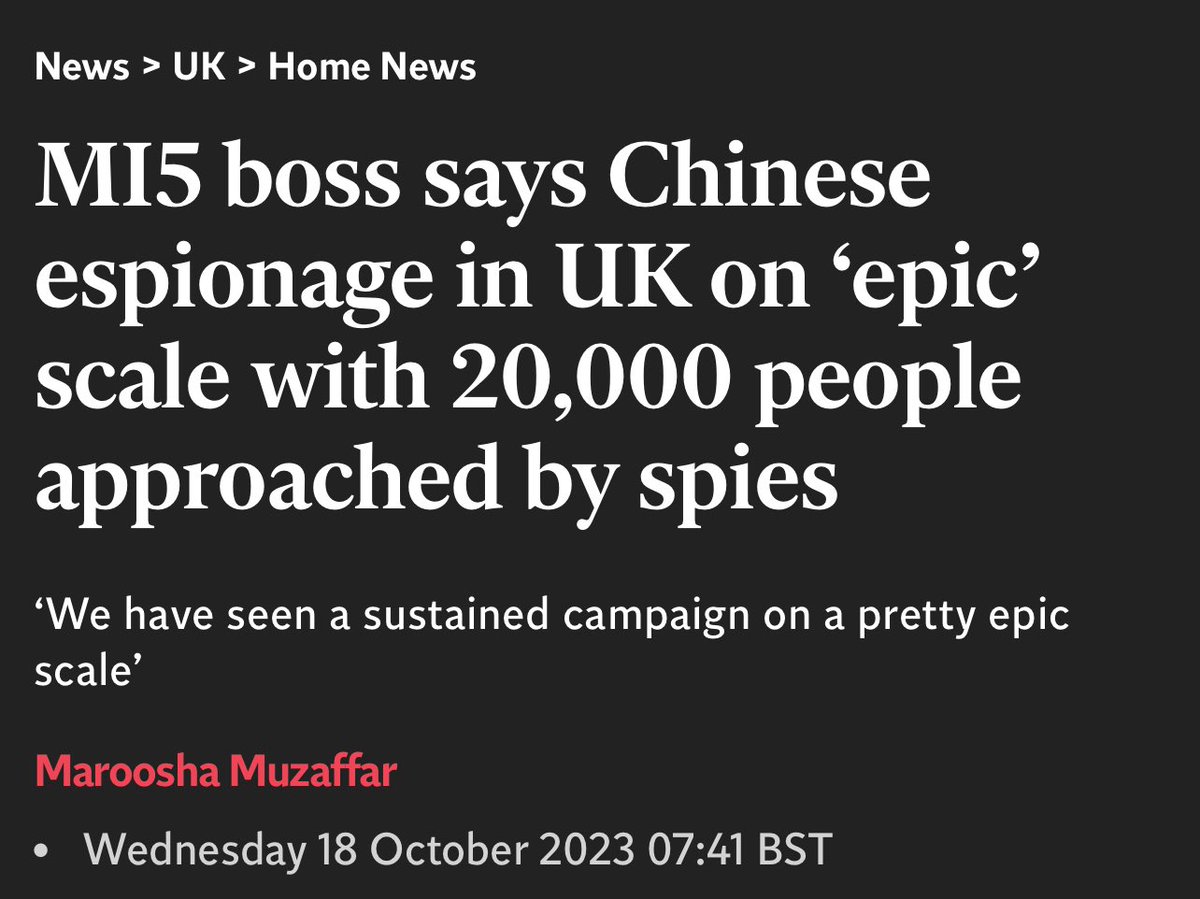 AgrippaSPQR's tweet image. Starmer’s first action as PM was to exempt Chinese agents from the National Security Act 2023 which was designed to deal with threats, including espionage, foreign interference, sabotage and protection of sensitive sites.

Why would he do that?

#ChineseKeir