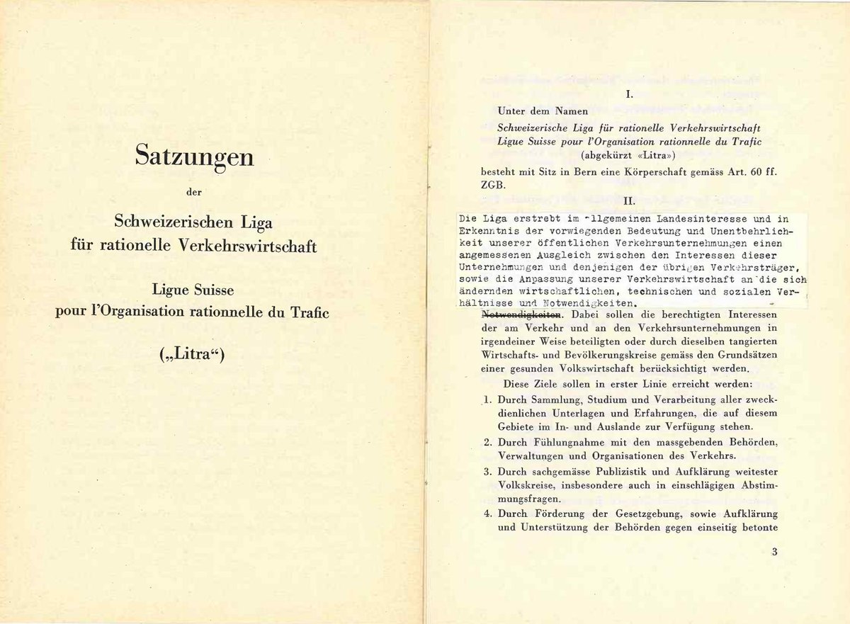 info_mobilitaet's tweet photo. 🎂 90 Jahre LITRA – 90 Jahre Engagement für den öffentlichen Verkehr 🧡
Die #LITRA trat 1935 erstmals öffentlich auf. Heute vor 90 Jahren, am 20. Januar 1936, wurden die ersten Statuten der "Schweizerischen Liga für rationelle Verkehrswirtschaft" verabschiedet. https://t.co/XgvapzbAmn