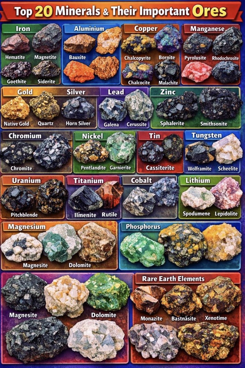 jackprandelli's tweet image. 🪨 These rocks run the world 🌍

Steel, power grids, EVs, missiles, data centers.
They all start here. not in factories, but in ores.

#Copper, iron, #Lithium , nickel, #uranium, rare
earths.

⚠️Different rocks, same story: hard to find, harder to scale

what is important :…