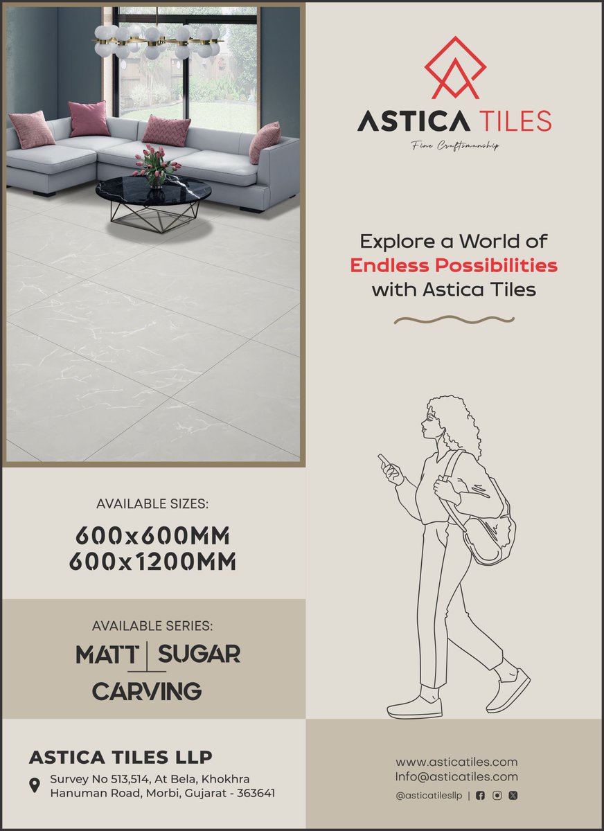 Astica Tiles, Porcelain Floor Tiles at best price in India, Ceramic India 
ceramicindia.com/company-detail…
#floor #tiles #porcelain #keramica #keramika #manufacturers #flooring #vitrified #ceramic #india #morbi #gujarat #exporters #tilesofindia #suppliers