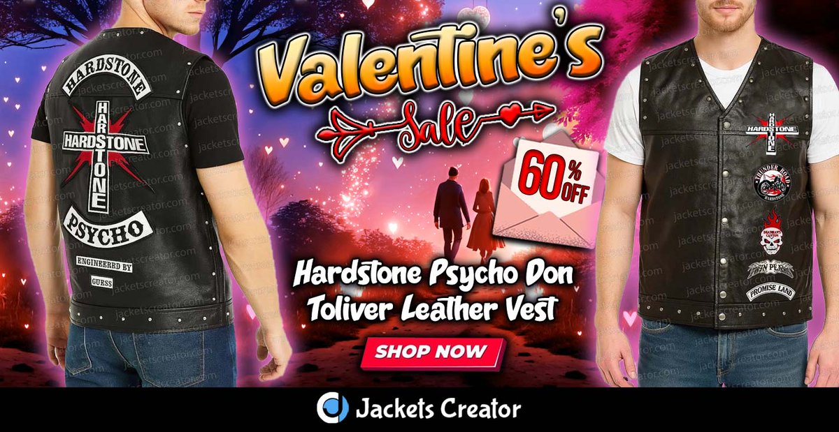 jacketscreator's tweet image. 💖 Valentine’s Day Sale Alert! 💖
Get the Don Toliver Hardstone Psycho Vest — now 60% OFF! 🎵🔥

👉 Buy Now:
 jacketscreator.com/product/don-to…

#ValentinesDay #60Off #DonToliverStyle #PsychoVest #MusicFashion #JacketsCreator