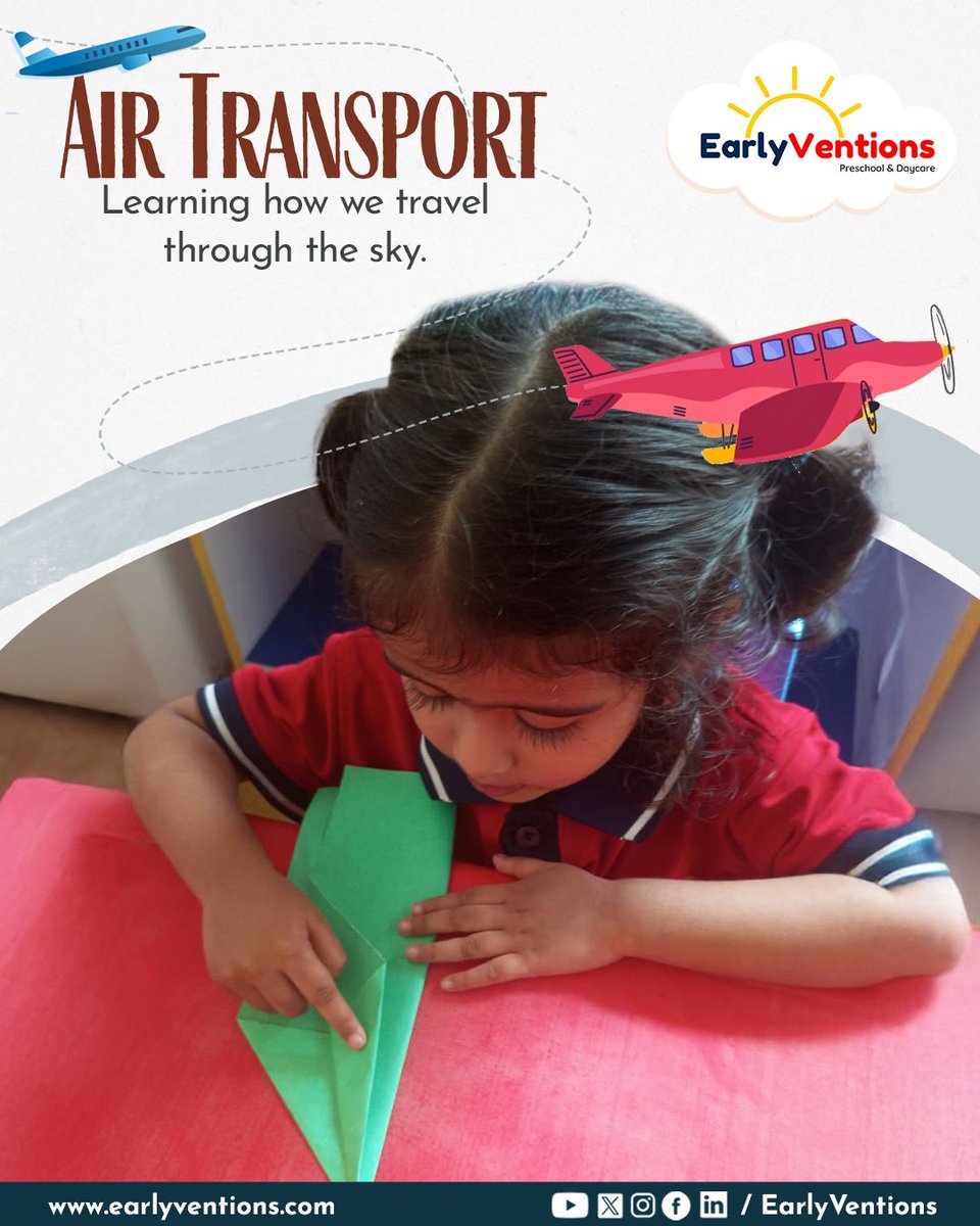 EarlyVentions's tweet photo. Learning took to the skies!
As  part of our classroom exploration, children learnt about air transport  and how it helps connect people and places across the world.
.
.
.
#PreschoolInBangalore #PremiumPreschool #ChildhoodBeginsHere #CorporateDaycare #EarlyYearsEducation #EV https://t.co/ddNtK1yD13