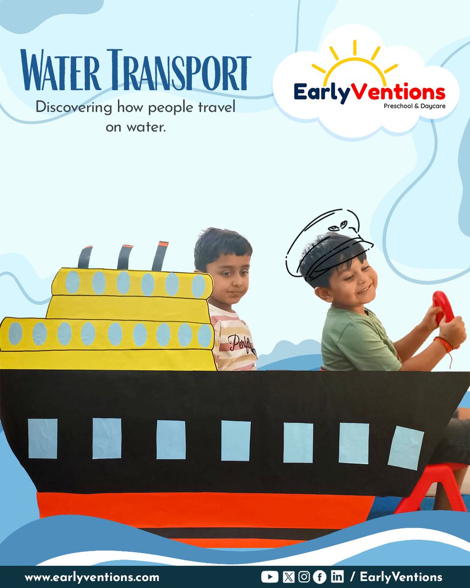 EarlyVentions's tweet photo. Our  little explorers discovered the world of water transport through fun,  engaging, and hands-on activities. From boats to ships, learning truly  flows when curiosity leads the way.
.
.
.
#PreschoolInBangalore #PremiumPreschool #ChildhoodBeginsHere #CorporateDaycare #EV https://t.co/QCRzSwmKSf