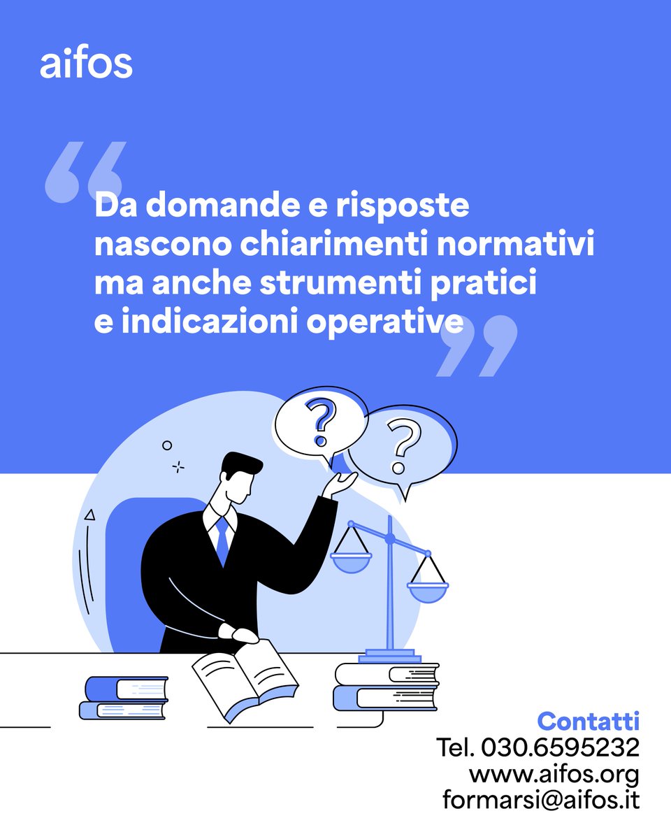 Un ciclo di incontri formativi che si pone l’obiettivo di approfondire le principali novità normative in materia di salute e sicurezza sul lavoro
🔗 aifos.org/home/formazion…