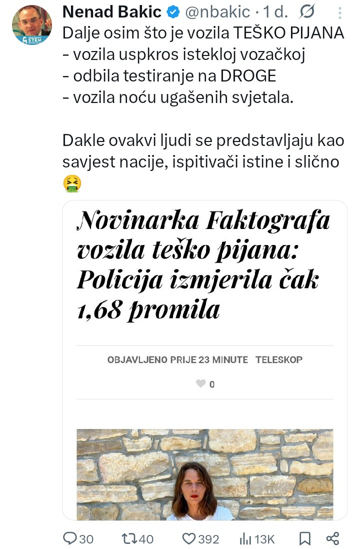 Licemjerna desničad se zgraža nad Melitom Vrsaljko. Da je pregazila dijete i darovala mu krunicu sve bi bilo u redu.