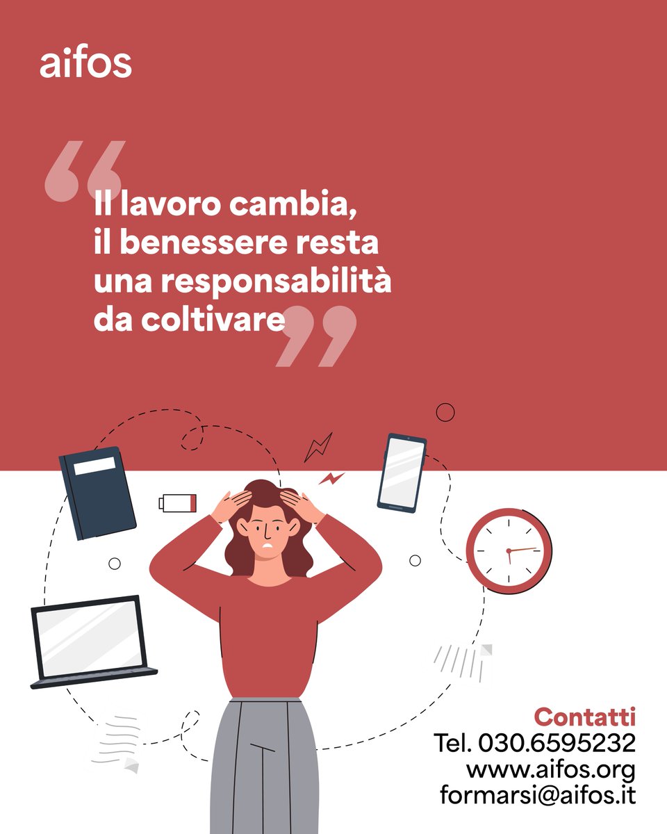 Il confine tra vita privata e professionale si assottiglia, le tecnologie ridefiniscono ruoli e relazioni, lo stress aumenta e nuove forme di rischi psicosociali emergono silenziosamente nelle organizzazioni.
🔗 aifos.org/home/formazion…