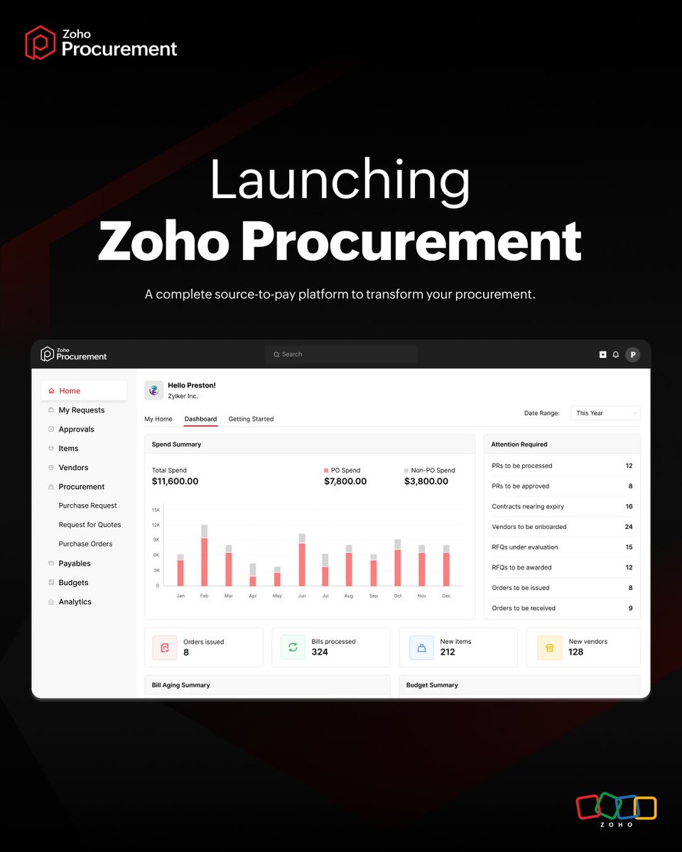 Zoho Procurement tweet media