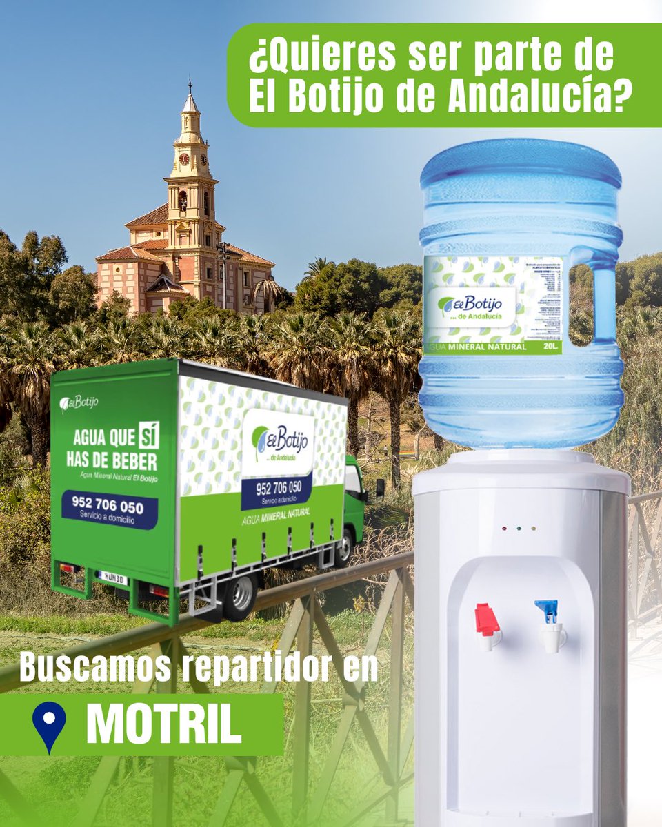 📌OFERTA DE EMPLEO:
🚛💧Buscamos conductores-repartidores con Carnet B en:

📍Motril

➡️ Envíanos tu C.V.: elbotijo.es/trabaja-con-no… 

#ofertadeempleo #Motril #Salobreña #Almuñecar #repartidor