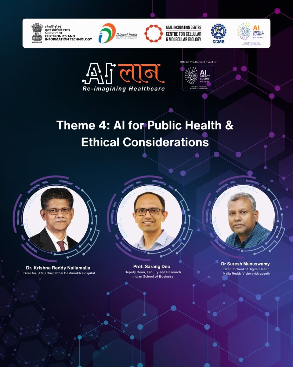 AIC_CCMB's tweet photo. #Theme4

AI for Public Health &amp; Ethical Considerations

This session explores how AI can responsibly support public health outcomes while addressing ethical challenges, accountability, and trust. #HappeningNow

AI लान (AILaan) | Official Pre-Summit of the AI Summit https://t.co/IoEJ5rIcwW