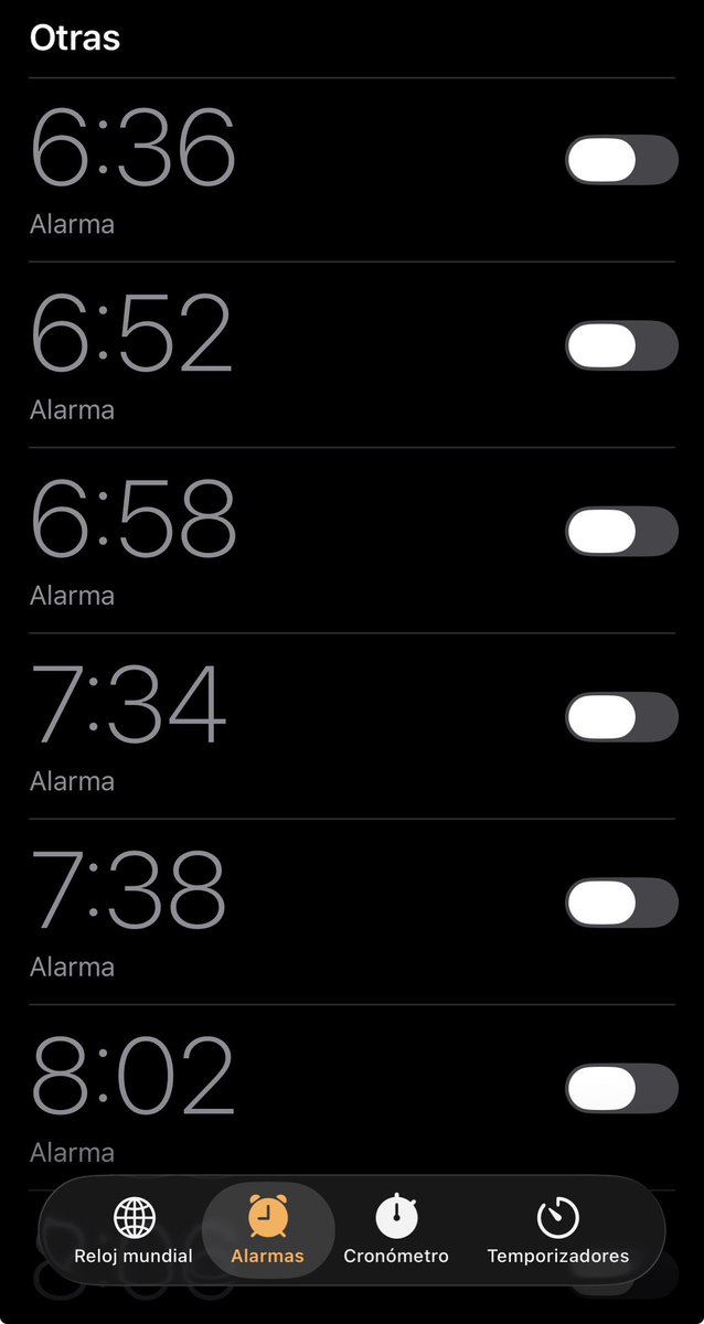 Así son siempre mis alarmas. Cómo son las vuestras?