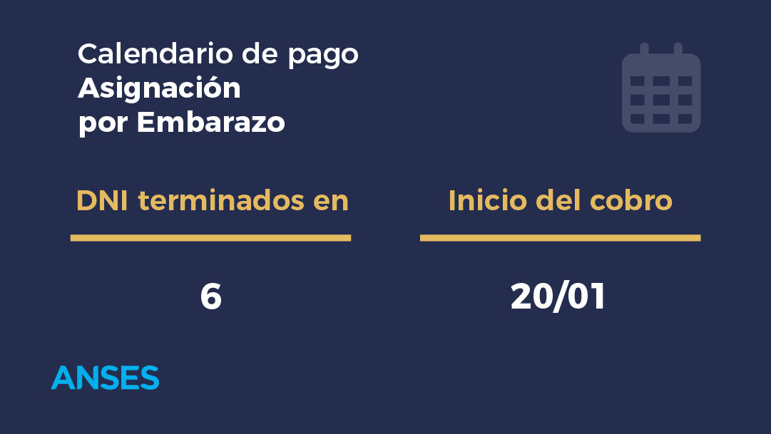 ansesgob's tweet image. Hoy cobran Asignación por Embarazo: DNI terminados en 6.
#Calendariodepago #ANSES