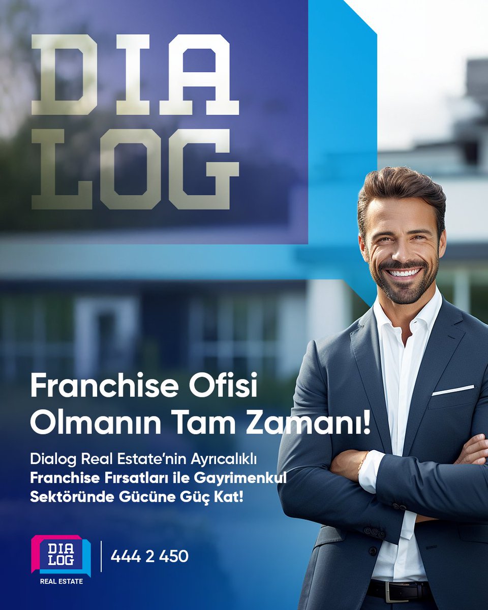 Dialog’da Franchise Ofis Olmanın Tam Zamanı! 🚀

Gayrimenkul sektöründe güçlü bir markayla büyümek istiyorsan Dialog Real Estate franchise fırsatları seni bekliyor.

📞 444 2 450 | 📱 +90 539 338 91 49
🌐 dialogturkiye.com

Dialog’da yerini al.
Gücüne güç kat.

#Franchise