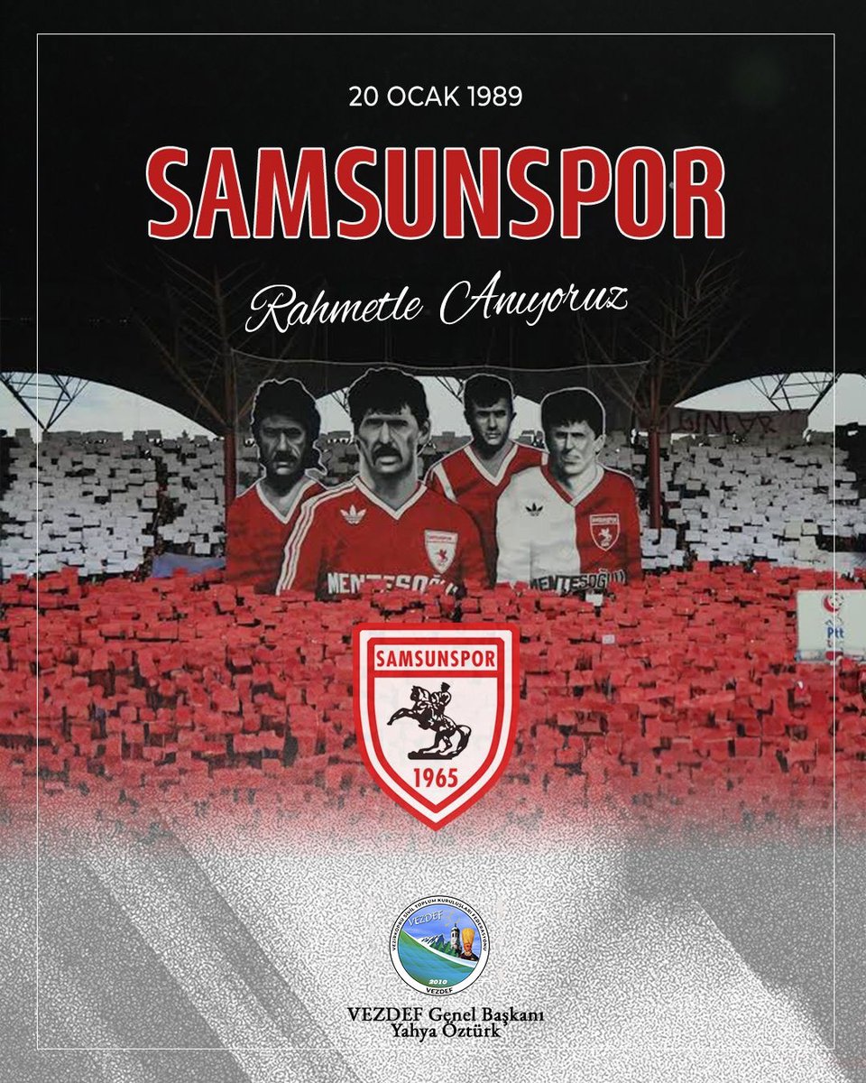 20 Ocak 1989’da, Malatyaspor deplasmanına gitmek üzere yola çıkan Samsunspor kafilesi Havza’da elim bir trafik kazası geçirdi. Türk futbol tarihine kara bir gün olarak geçen bu acı olayda tüm kaybettiklerimizi saygı, rahmet ve özlemle anıyoruz. 
Yahya Öztürk 
VEZDEF Genel Başkanı