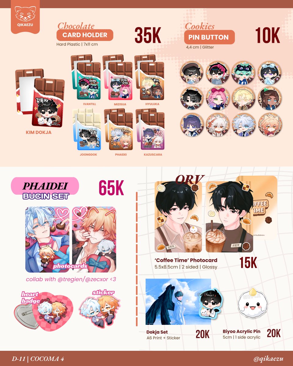 [❤️/🔄 appreciated]

qikaezu's #COCOMA4 PO is open!
📅 20-25 Jan
📍booth : D-11
📦 pickup &amp; mail order
🧸 Heated Rivalry, ALNST, ORV, Genshin, HSR

🎁GIVEAWAY🎁
100K WORTH OF MERCH
[ Like, RT, tag a friend ]

💌 GO pls contact first!
Form ⤵️

(1/2)
#cocoma #cocoma4catalogue