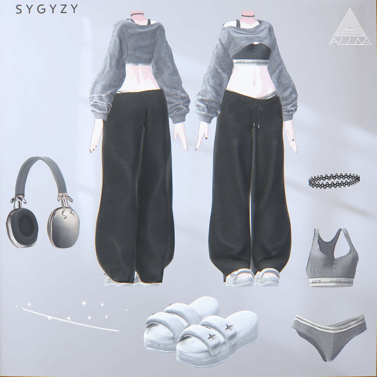 Alice_shelter's tweet image. ⸜　今週末　リリース予定の新作衣装です！　⸝

チルタイムにも、 アクティブなシーンにも寄り添う、
ボーダーレスなリラックススタイルです☁️ˎˊ˗

肌の感触が伝わるような、柔らかく着心地の良い
スウェット素材の質感にこだわりました！

明日からプレゼント企画開始予定です🎁…