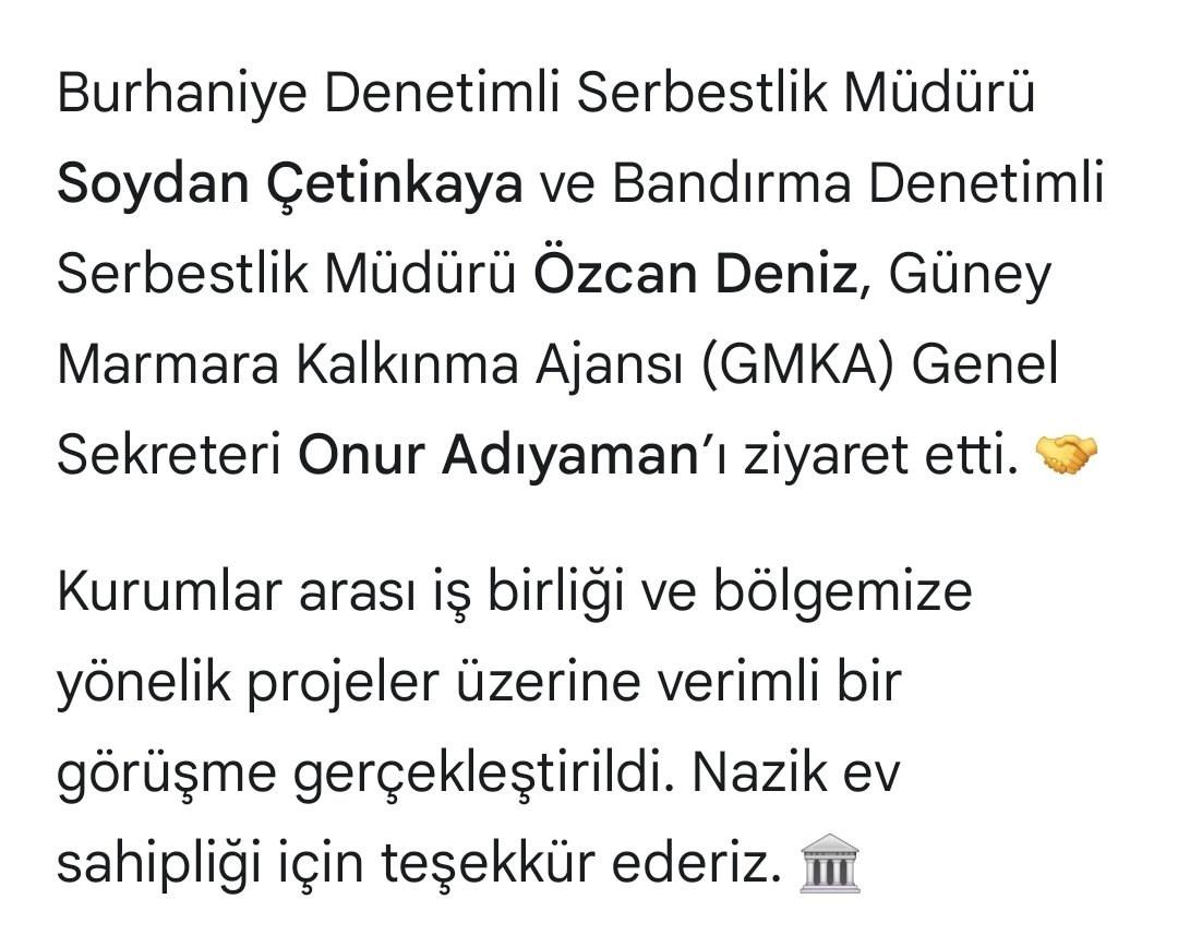 Burhaniyedsm's tweet photo. Burhaniye Denetimli Serbestlik Müdürü Soydan Çetinkaya ve Bandırma Denetimli Serbestlik Müdürü Özcan Deniz, Güney Marmara Kalkınma Ajansı (GMKA) Genel Sekreteri Onur Adıyaman’ı ziyaret etti. 
​#GMKA #Burhaniye #Bandırma #DenetimliSerbestlik #OnurAdıyaman #GüneyMarmara #İşBirliği https://t.co/pjVLXD88W5
