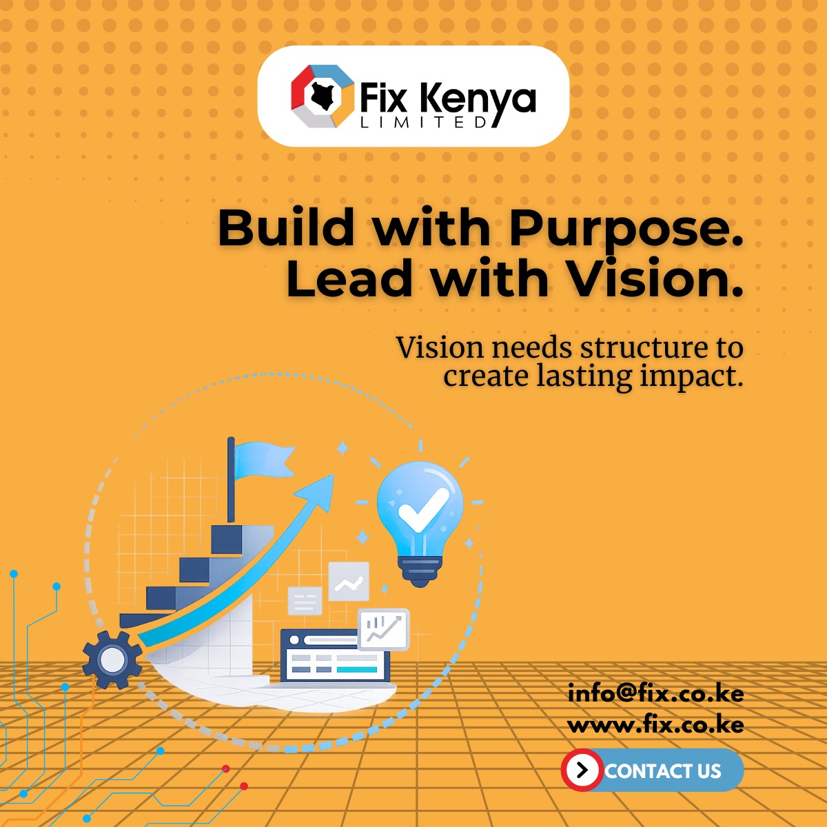 FixKenya's tweet image. Build with Purpose. Lead with Vision. 
Ideas ignite the spark, but structure fuels the fire. If you want to create lasting impact, you need the right foundation.

Let Fix Kenya Limited help you strategize for success.
fix.co.ke
info@fix.co.ke

#FixKenya #Leadership