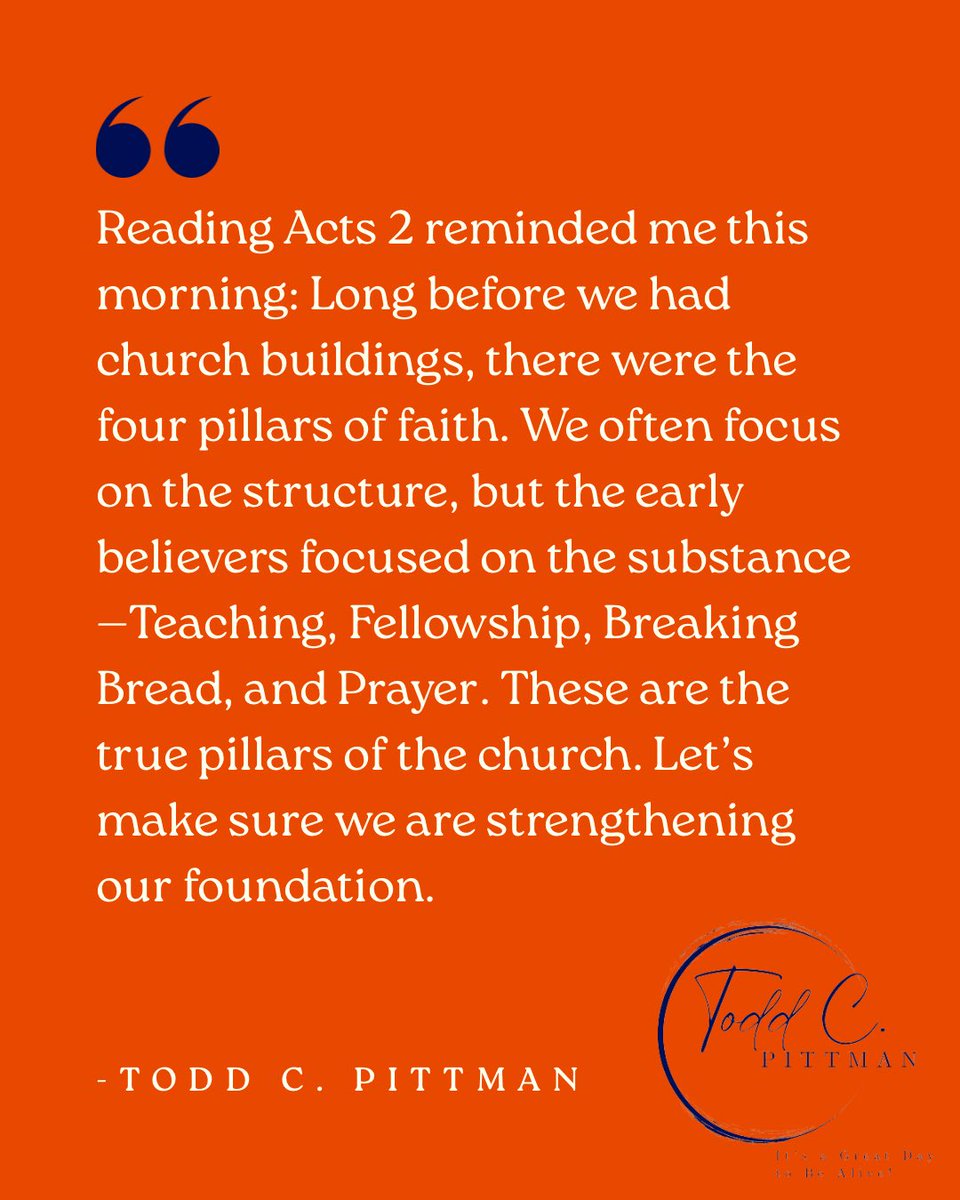 ToddCPittman's tweet photo. It’s a Great Day to Be Alive!

#Acts2 #Faith #Teaching #Fellowship #BreakBread #Prayer #ToddCPittman https://t.co/RJDm4BX5RM
