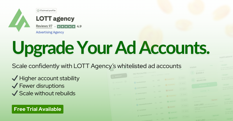 lott_agency's tweet photo. Upgrade your ad accounts.

At scale, stability matters more than ideas.
Fewer disruptions. Fewer rebuilds. More consistency.

Trusted by advertisers worldwide —
⭐️ 4.9 rating on Trustpilot.

Built for long-term, predictable growth. https://t.co/3j8FtoXIWQ