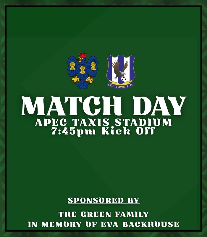 𝐈𝐓'𝐒 𝐌𝐀𝐓𝐂𝐇 𝐃𝐀𝐘

We love a Tuesday Night game under the lights, and this time we face <a href="/lyetownfc1930/">Lye Town Football Club</a> at the Apec.

Join us tonight for a 19:45 KO.

#Vics | #Trickies | <a href="/MidlandLeague/">Capelli Sport Midland Football League</a>