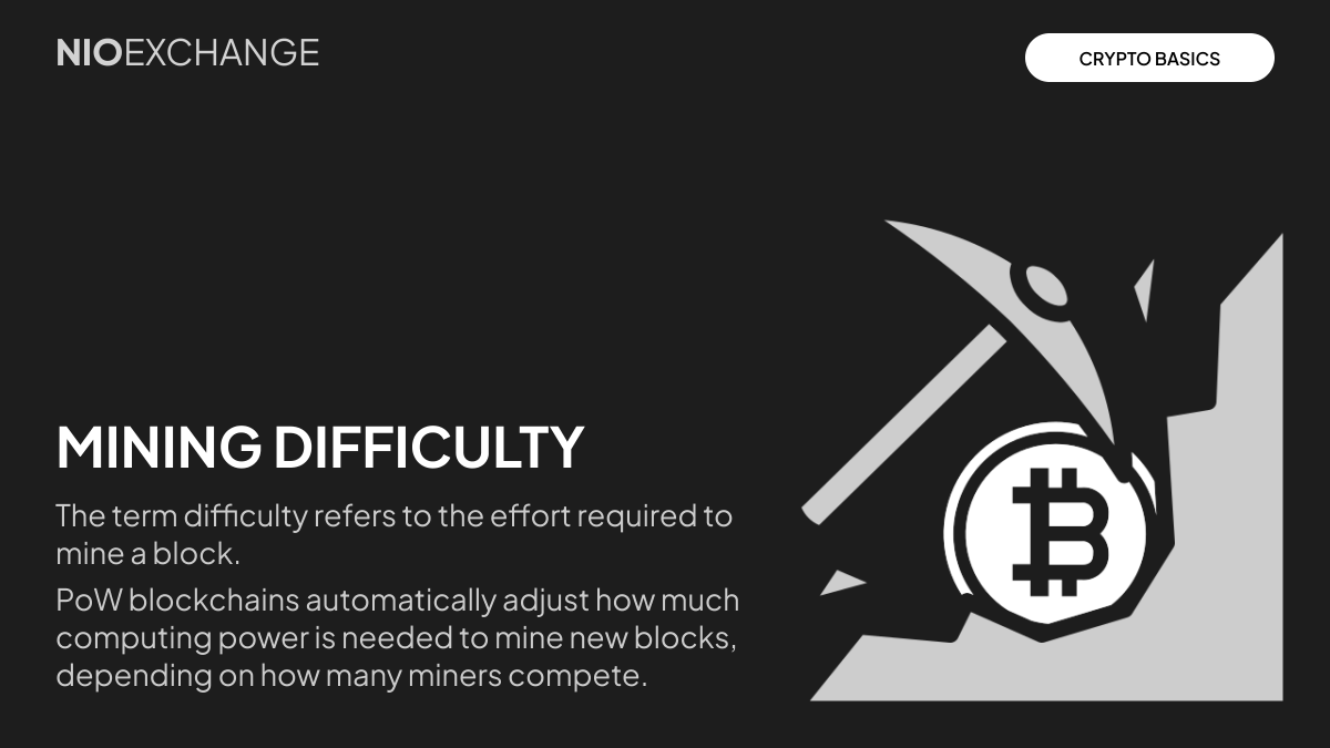 Nioexchange's tweet photo. ⛏️ Ever wondered why #Mining crypto gets harder over time?

That’s #MiningDifficulty at work — it adjusts to keep the network secure and blocks coming at a steady pace.

More miners = higher difficulty = stronger #Blockchain. 🔐🚀 https://t.co/ibuJnlc3gj