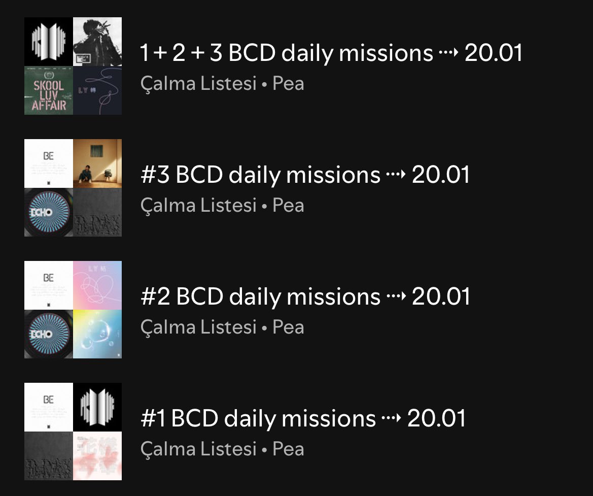 BCD günlük görevler için playlistler 🏃🏼‍♀️ her gece yeni takip günü başladığında güncellenecek

🎧 open.spotify.com/user/creativep…