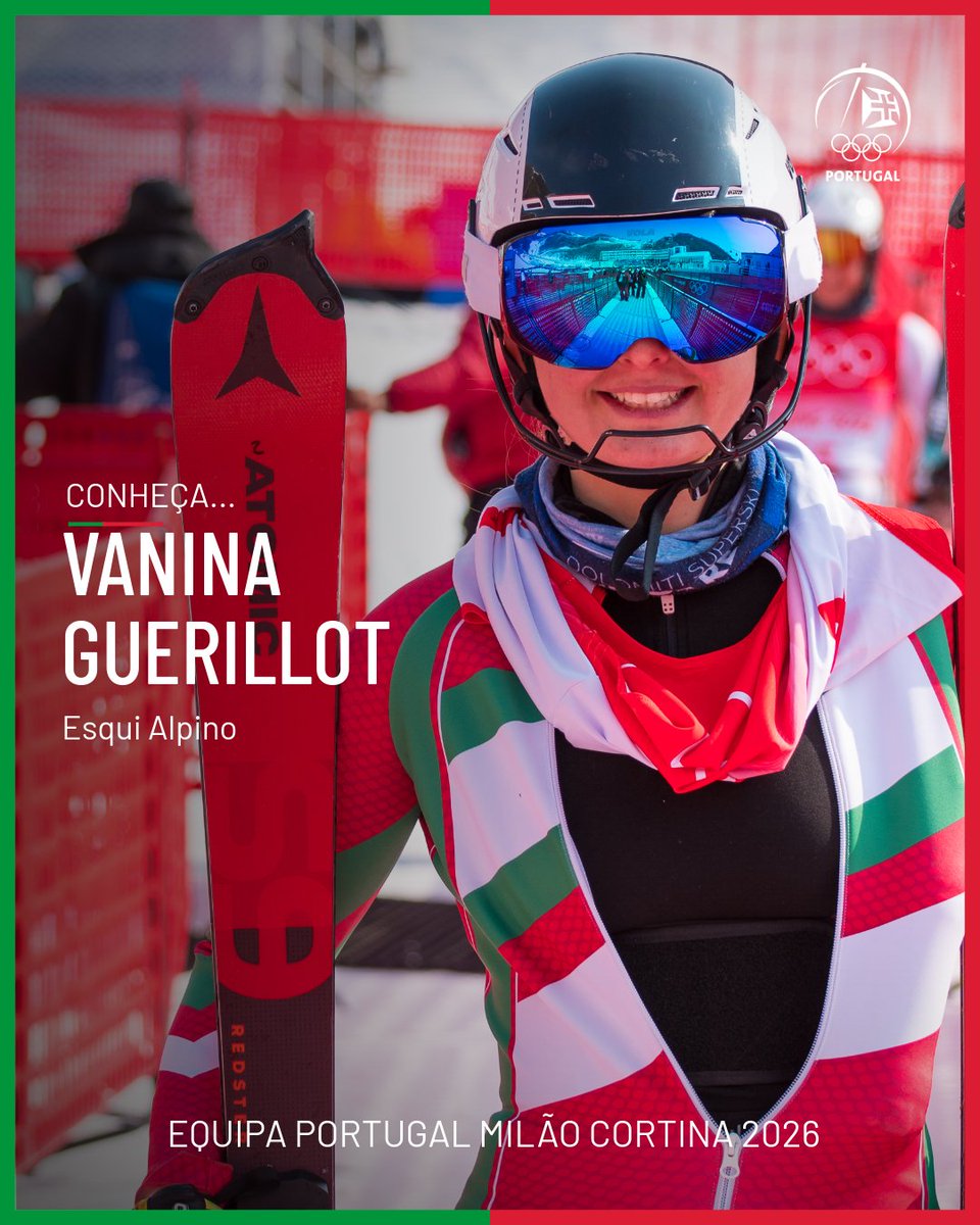 COPPORTUGAL's tweet photo. A primeira mulher a 𝗿𝗲𝗽𝗲𝘁𝗶𝗿 presença em Jogos Olímpicos de Inverno! 🇵🇹❄️

Vanina Guerillot vai representar a Equipa Portugal Milão Cortina 2026 na modalidade de Esqui Alpino 🙌

⛷️ Slalom Gigante (15/02)
⛷️ Slalom (18/02)

#COPortugal #EquipaPortugal #MilanoCortina2026 https://t.co/B98ImlKidG