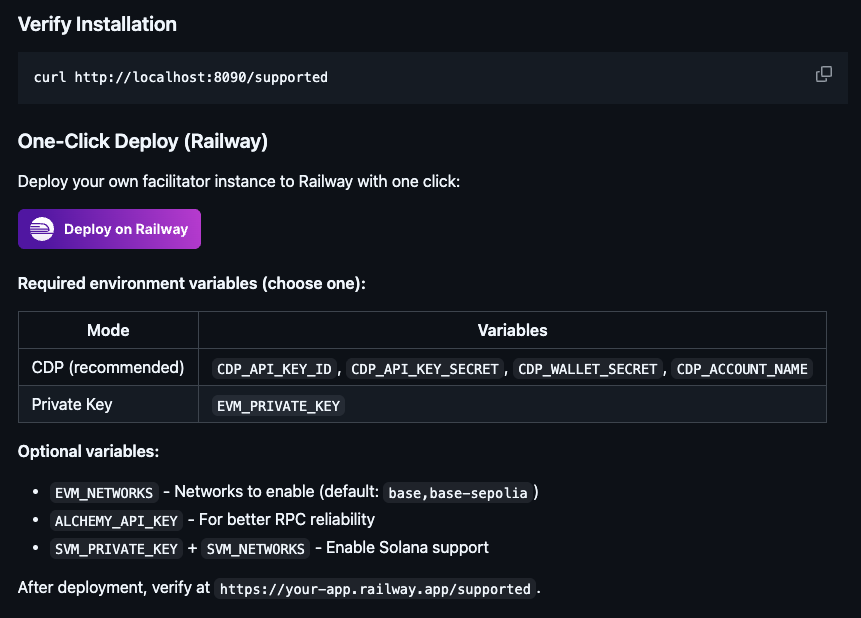 Shipping time Dreamers

- 1 Click deploy of blazingly fast facilitator onto <a href="/Railway/">Railway</a> 
- includes other cleanups and perf boosts

MIT licence 

MOAR ships tomorrow