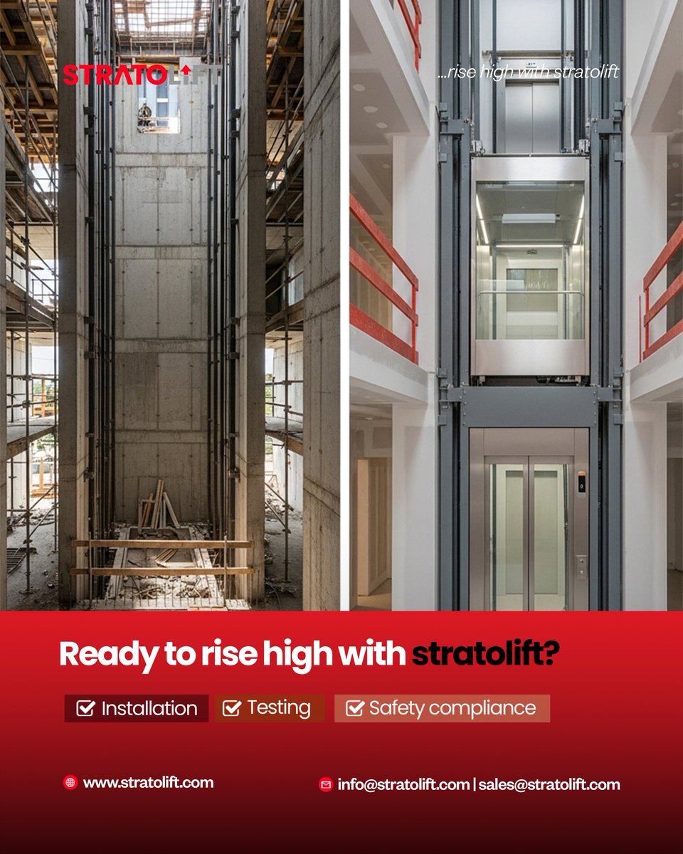 stratolifts's tweet photo. Behind every smooth ride is careful inspection, expert supervision, and zero shortcuts.
Our technicians don’t guess , they verify.
That’s how safety, reliability, and precision are built into every StratoLift system.
#StratoLift #BehindTheScenes #ElevatorExperts #LiftEngineering https://t.co/mv2RZWCkJf