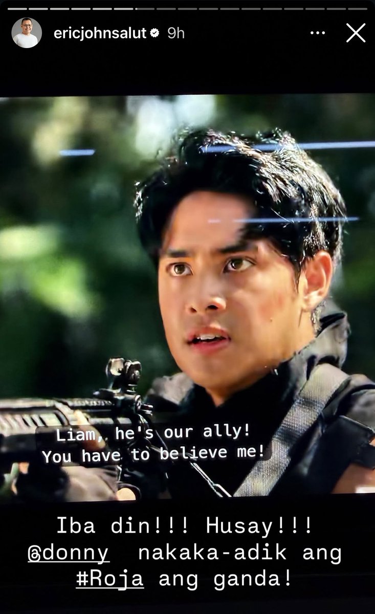 donnyfication's tweet photo. Thank you po sir @ericjohnsalut 🥹 Donny’s growth in #ROJA is truly remarkable. He was already iconic ss Bingo in CBML but his portrayal of Liam? ANG HUSAY indeed! Another level talaga ❤️ Nakakaproud! 

ROJA DANGER CLOSES

#ROJAChase
#DonnyAsLIAM #DonnyPangilinan https://t.co/vNd2xlEDdA