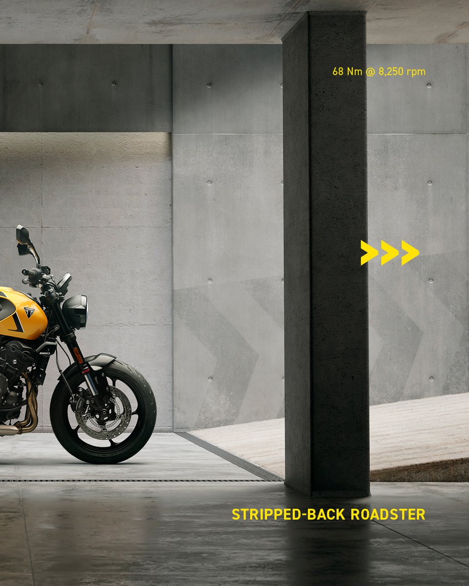 UKTriumph's tweet image. Introducing the NEW Trident 660!
 
Triple the thrill. Upgraded.
 
Enhance your ride with top-tier technology and 95 PS of peak power.
 
Discover the NEW Trident 660: bit.ly/45hfyHc
 
#ForTheRide #TriumphMotorcycles #Trident660 #Roadster #TriumphUnleashed2026