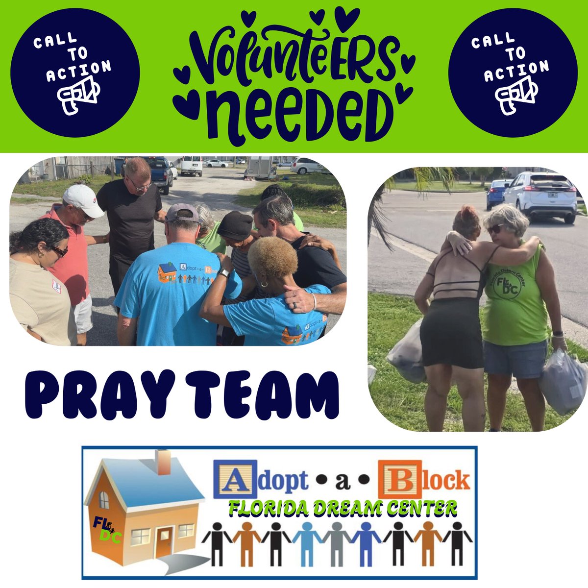 🙏 Join the FLDC Prayer Team! 🙏

Every Saturday morning, our Prayer Team goes out into the community—visiting motels, hotels, and meeting with our unhoused neighbors—bringing hope, encouragement, and prayer to those who need it most. ❤️
